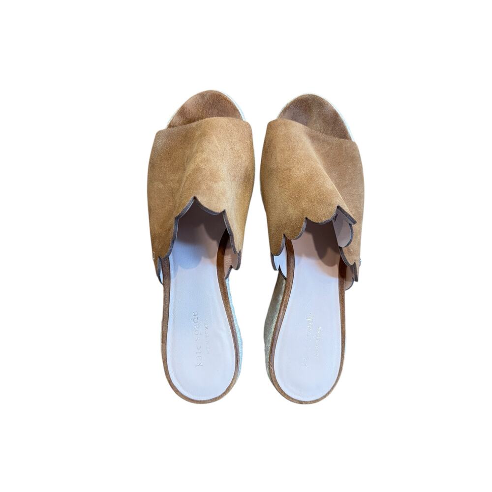 KATE SPADE Tabby Espadrille Wedge Sandals Sz 9.5 EUC $129 MSRP Tan Summer Raffia - Picture 10 of 12